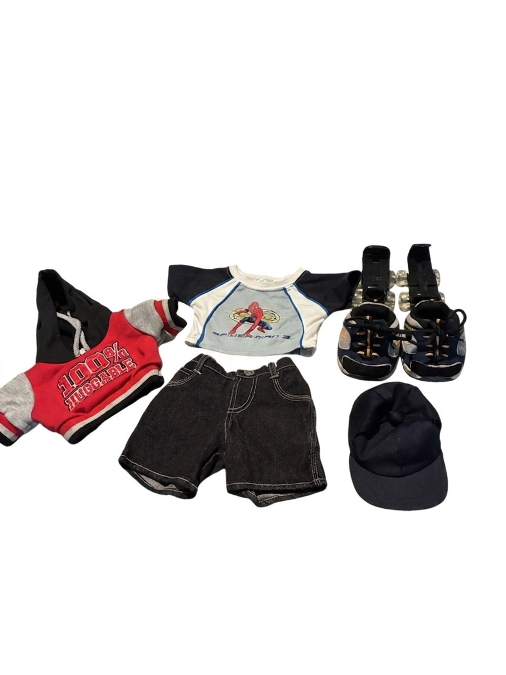 Build-A-Bear Lot/Bundle of  Boy Bear Clothing and Shoes 6 Pieces
